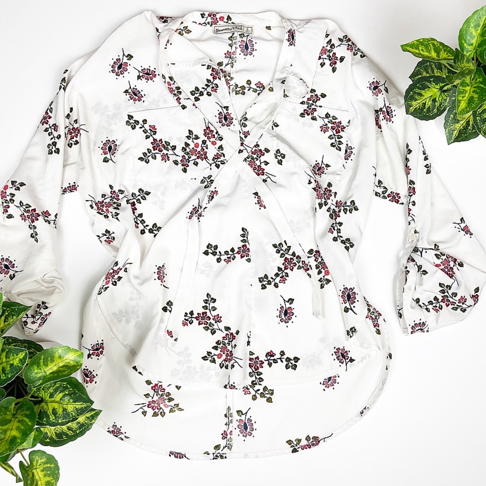 Floral White Print Top